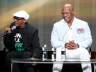 Director Spike Lee and Mike Tyson speak onstage at a panel in Beverly Hills on Thursday. Director Spike Lee and Mike Tyson speak onstage at a panel in Beverly Hills on Thursday.