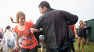Dancing in the rain at Newport. Dancing in the rain at Newport.