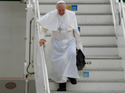 Pope Francis returned to Rome on Monday after his trip to Brazil. The flight included a news conference in which the pope struck a conciliatory tone about gay Catholics. He also explained what he keeps in his black bag. Pope Francis returned to Rome on Monday after his trip to Brazil. The flight included a news conference in which the pope struck a conciliatory tone about gay Catholics. He also explained what he keeps in his black bag.