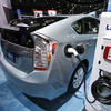 The Toyota Prius, seen here at the New York International Auto Show in March, was one of the cars security experts Chris Valasek and Charlie Miller showed to be susceptible to attacks by hackers.