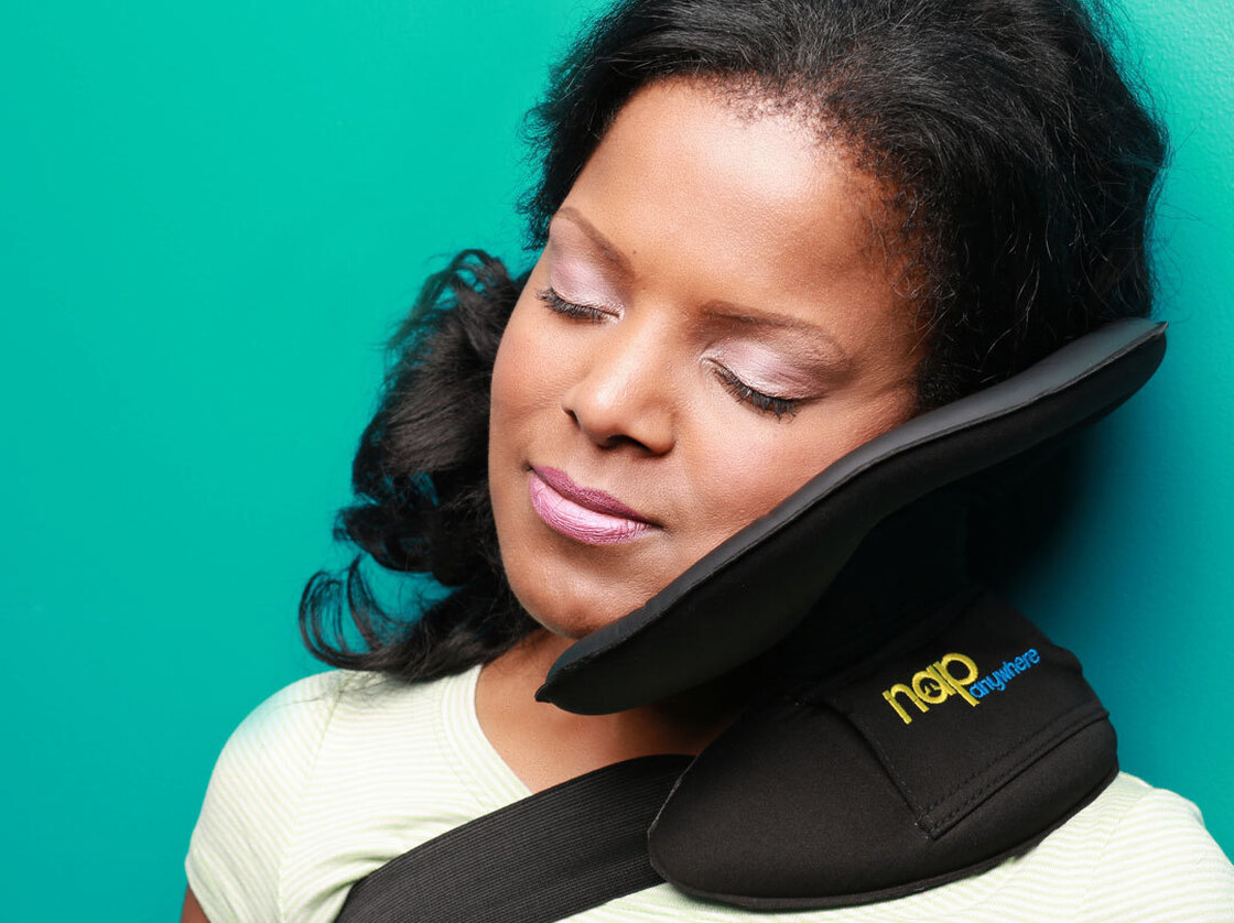 The Nap Anywhere is a new, portable head-support pillow created by a Virginia-based physician.