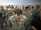 There has been a recent push for humanist chaplains in the United States military. Around 13,000 active service members are atheist or agnostic. Here, U.S. Army soldiers bow their heads in prayer during Easter sunrise service at Camp Liberty in Iraq, in 2009. There has been a recent push for humanist chaplains in the United States military. Around 13,000 active service members are atheist or agnostic. Here, U.S. Army soldiers bow their heads in prayer during Easter sunrise service at Camp Liberty in Iraq, in 2009.