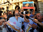 Celebrations in Rome after the Italian Supreme Court's sentencing of Italian politician Silvio Berlusconi on Thursday. Celebrations in Rome after the Italian Supreme Court's sentencing of Italian politician Silvio Berlusconi on Thursday.