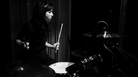 Savages drummer Fay Milton performs during the band's visit to KCRW. Savages drummer Fay Milton performs during the band's visit to KCRW.