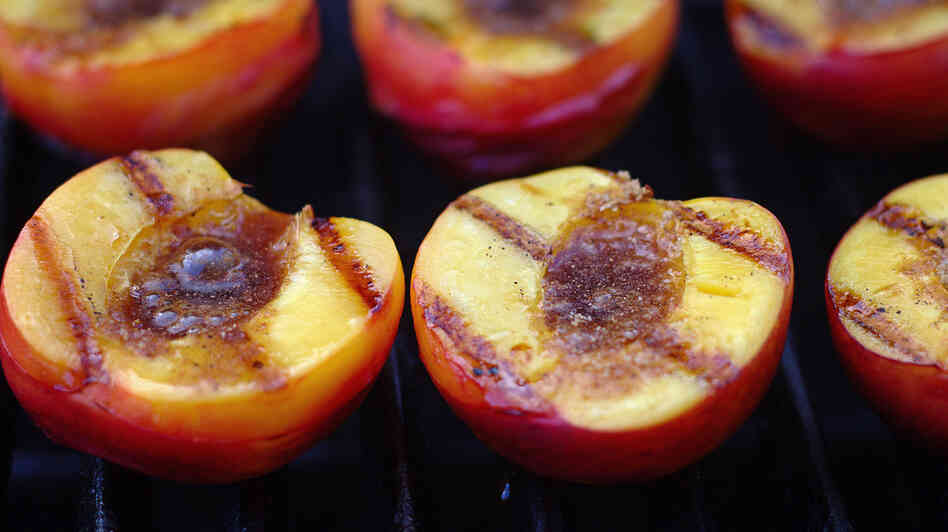Jack Bishop of America's Test Kitchen says the trick to grilling peaches is using fruit that's ripe but firm. Jack Bishop of America's Test Kitchen says the trick to grilling peaches is using fruit that's ripe but firm.