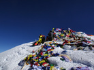 Mountaineers on the summit of Mount Everest in May. Mountaineers on the summit of Mount Everest in May.
