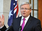 Australia's Prime Minister Kevin Rudd addresses the media in Canberra after calling Sunday for a general election in September. Australia's Prime Minister Kevin Rudd addresses the media in Canberra after calling Sunday for a general election in September.