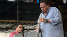 Wayne Shorter performs with Herbie Hancock at the 2013 Newport Jazz Festival. Wayne Shorter performs with Herbie Hancock at the 2013 Newport Jazz Festival.