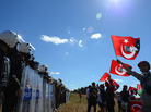 Protesters wave posters of Turkey's first president, Kemal Ataturk, before a police barricade outside the Silivri jail complex in Silivri, Turkey, on Monday. Scores of people were sentenced for their roles in what's being dubbed the Ergenekon plot. Protesters wave posters of Turkey's first president, Kemal Ataturk, before a police barricade outside the Silivri jail complex in Silivri, Turkey, on Monday. Scores of people were sentenced for their roles in what's being dubbed the Ergenekon plot.