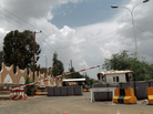 A checkpoint leading to the closed U.S. Embassy compound in the Yemeni capital, Sanaa, on Saturday. A checkpoint leading to the closed U.S. Embassy compound in the Yemeni capital, Sanaa, on Saturday.