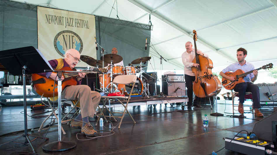 The Jim Hall Trio with Julian Lage performs at the 2013 Newport Jazz Festival. The Jim Hall Trio with Julian Lage performs at the 2013 Newport Jazz Festival.