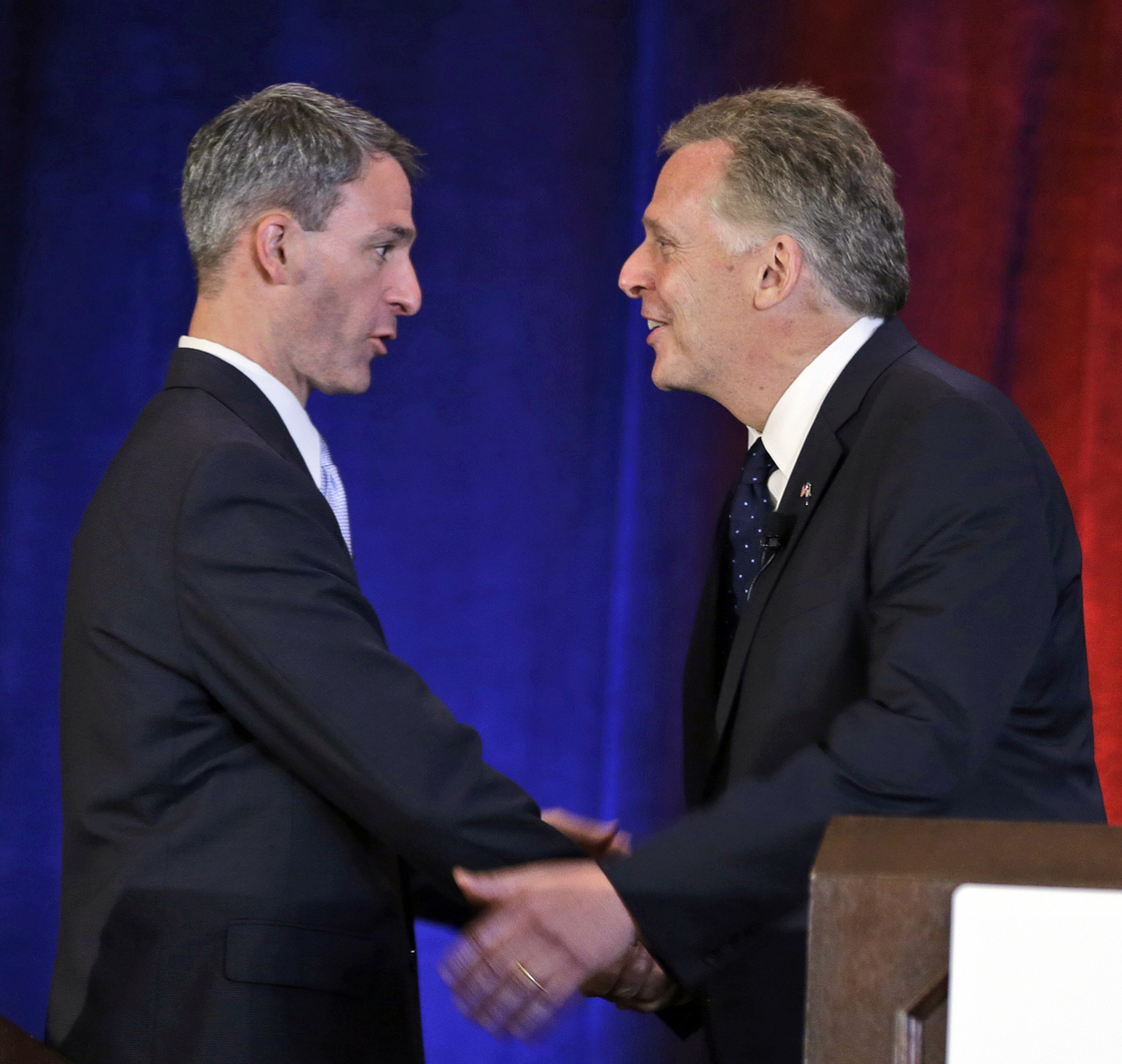 The increasingly negative campaign that is the Virginia race for governor between Republican Ken Cuccinelli, left, and Democrat Terry McCauliffe, could keep some voters home.