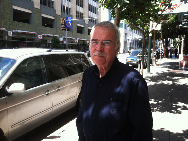 Tom Oviatt, 64, a former apparel store owner in San Francisco, has mostly been sleeping in his car the past nine months. (Image credit: NPR)