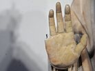 A close-up of the damaged statue at Florence's Museo dell'Opera del Duomo. A close-up of the damaged statue at Florence's Museo dell'Opera del Duomo.