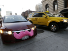 In cities across the nation, people are turning to ridesharing apps like Lyft — whose cars are adorned with pink mustaches — instead of traditional cab companies. In cities across the nation, people are turning to ridesharing apps like Lyft — whose cars are adorned with pink mustaches — instead of traditional cab companies.