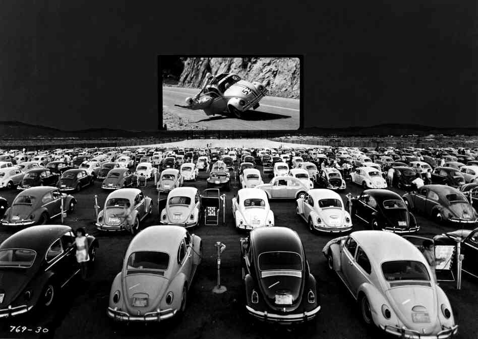 A screening of The Love Bug for Volkswagen Beetles in 1969 in Las Vegas. A screening of The Love Bug for Volkswagen Beetles in 1969 in Las Vegas.