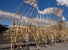 The Strandbeest pays a visit to Melbourne, Australia, in 2012. The Strandbeest pays a visit to Melbourne, Australia, in 2012.