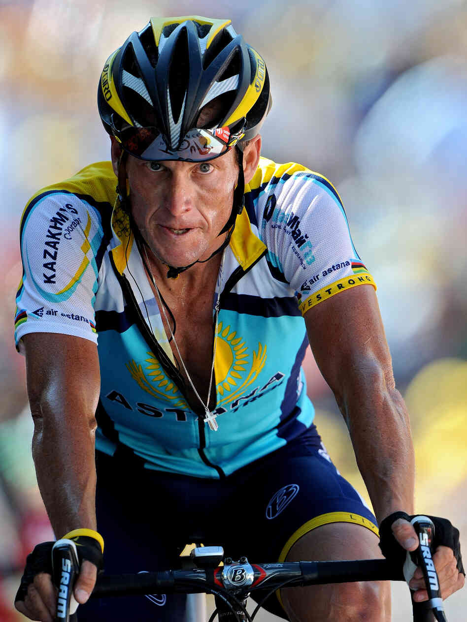 Lance Armstrong crosses the finish line at the end of stage 15 of the 2009 Tour de France from Pontarlier to Verbier on July 19, 2009 in Verbier, Switzerland. Armstrong has admitted to using the anemia drug known as EPO. Lance Armstrong crosses the finish line at the end of stage 15 of the 2009 Tour de France from Pontarlier to Verbier on July 19, 2009 in Verbier, Switzerland. Armstrong has admitted to using the anemia drug known as EPO.