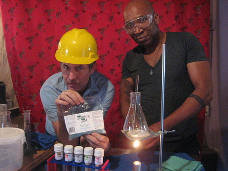 Keith West and Andre Harrison created "Bathing Bad" bath salts, lotions and soaps, as well as Los Pollos Hermanos seasonings through their spa products company, Great Face and Body. Keith West and Andre Harrison created "Bathing Bad" bath salts, lotions and soaps, as well as Los Pollos Hermanos seasonings through their spa products company, Great Face and Body.