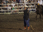 A photo taken of the clown who wore a mask resembling President Obama during a rodeo Saturday at the Missouri State Fair. A photo taken of the clown who wore a mask resembling President Obama during a rodeo Saturday at the Missouri State Fair.