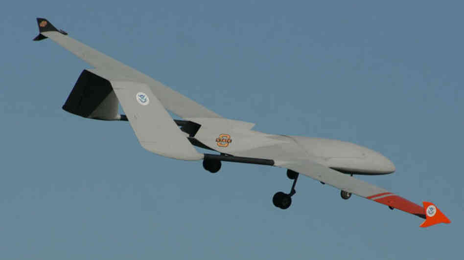 Drones can provide information about temperature, humidity and pressure that current radar systems can't provide. Above, the Talos drone, which has a 15.5-foot wingspan. Drones can provide information about temperature, humidity and pressure that current radar systems can't provide. Above, the Talos drone, which has a 15.5-foot wingspan.