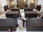 Chinese artist Ai Weiwei's six iron boxes are part the 55th edition of the Venice Biennale of Arts in Venice, northern Italy. The work on display is called S.A.C.R.E.D. The four initials standing for supper, accuser, cleansing, ritual, entropy and doubt, and referring to Ai Weiwei time 81 days in detention in 2011. Chinese artist Ai Weiwei's six iron boxes are part the 55th edition of the Venice Biennale of Arts in Venice, northern Italy. The work on display is called S.A.C.R.E.D. The four initials standing for supper, accuser, cleansing, ritual, entropy and doubt, and referring to Ai Weiwei time 81 days in detention in 2011.