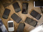 BlackBerry smartphones on a table during a "BlackBerry Brunch" in June in Berlin. BlackBerry smartphones on a table during a "BlackBerry Brunch" in June in Berlin.