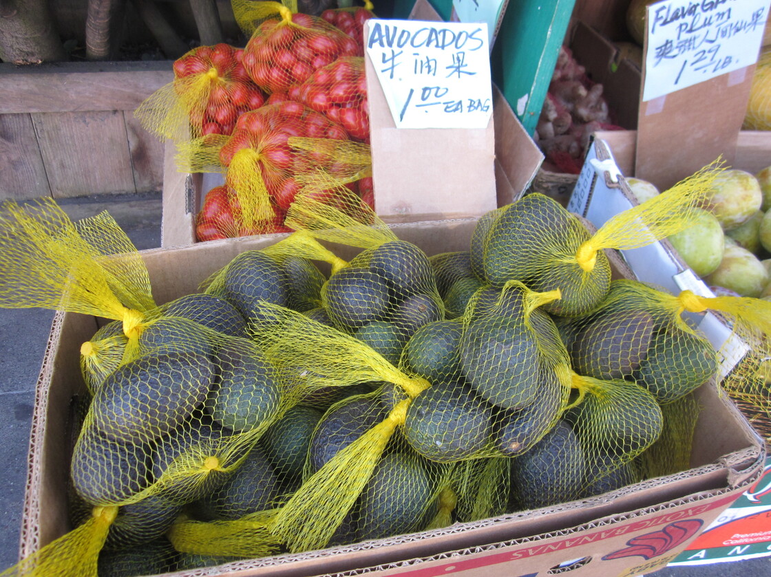 We found lots of avocados being sold six or 10 to a $1 bag in the San Francisco area. Some weighed less than 3 ounces.