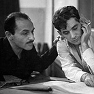 Composer Marc Blitzstein (left) with Leonard Bernstein studying the score of a Blitzstein work during a 1947 recording session. Composer Marc Blitzstein (left) with Leonard Bernstein studying the score of a Blitzstein work during a 1947 recording session.