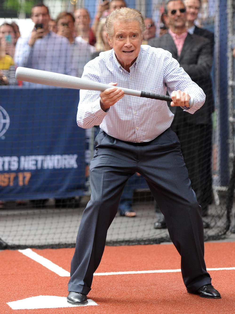 Television personality Regis Philbin participates in a Fox Sports 1 press event to launch the new show Crowd Goes W!ld.