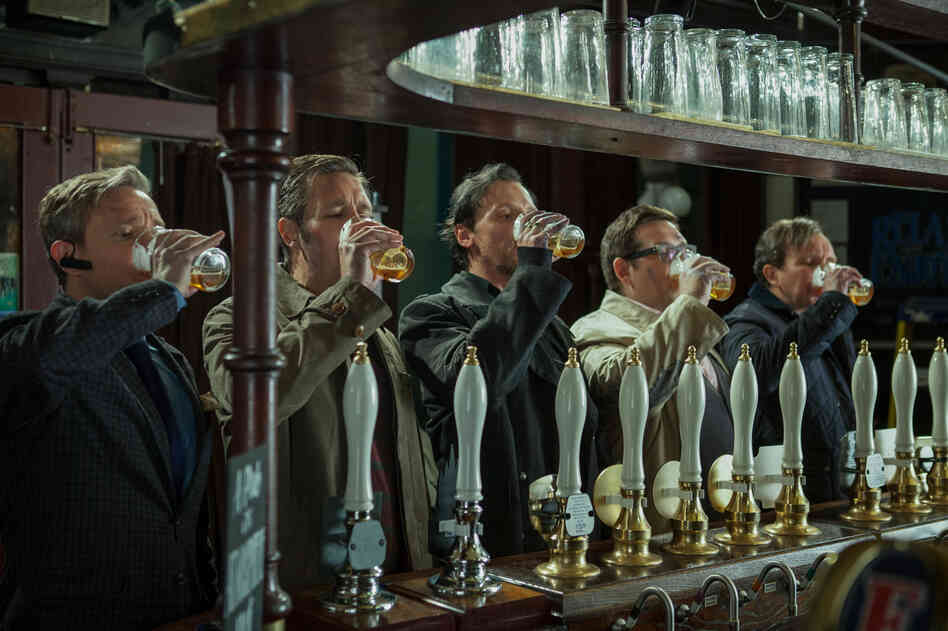 Martin Freeman (from left), Paddy Considine, Simon Pegg, Nick Frost and Eddie Marsan star as five old high school friends who reunite to finish an epic pub crawl in The World's End, directed by Edgar Wright. Martin Freeman (from left), Paddy Considine, Simon Pegg, Nick Frost and Eddie Marsan star as five old high school friends who reunite to finish an epic pub crawl in The World's End, directed by Edgar Wright.