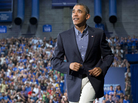 President Obama takes the stage at the University at Buffalo on Thursday. President Obama takes the stage at the University at Buffalo on Thursday.
