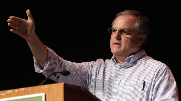 Sen. Mark Pryor, D-Ark., speaks at the Rice Expo in Stuttgart, Ark., on Aug. 2. (AP)