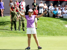 Lydia Ko of New Zealand reacts as she birdies the final hole to win her second consecutive Canadian Women's Open Sunday. Because Ko is an amateur, she didn't receive the winner's check for $300,000. Lydia Ko of New Zealand reacts as she birdies the final hole to win her second consecutive Canadian Women's Open Sunday. Because Ko is an amateur, she didn't receive the winner's check for $300,000.