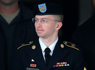 Army Pvt. Chelsea Manning on Aug. 20 (before her sentencing, demotion from private first class and announcement that she no longer wished to be known as Bradley Manning). Army Pvt. Chelsea Manning on Aug. 20 (before her sentencing, demotion from private first class and announcement that she no longer wished to be known as Bradley Manning).