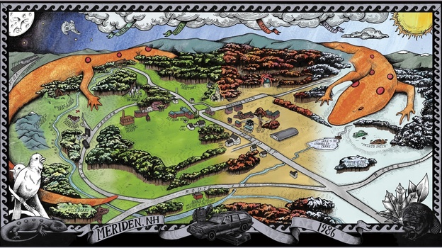 Click to see an interactive map of Meriden, N.H., with stories from Okkervil River's Will Sheff about his childhood there. (William Schaff)