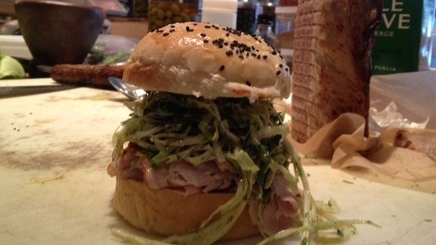 Matt Jennings' pork loin sandwich. (NPR)