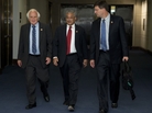 From left, Rep. Sander Levin, D-Mich., Rep. Robert Scott, D-Va., and Rep. Brad Schneider, D- ll., walk to a closed members-only briefing on Syria on Sunday. From left, Rep. Sander Levin, D-Mich., Rep. Robert Scott, D-Va., and Rep. Brad Schneider, D- ll., walk to a closed members-only briefing on Syria on Sunday.