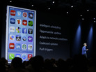 Craig Federighi, senior vice president of software engineering at Apple, discusses features of the new iOS 7 during the keynote address of the Apple Worldwide Developers Conference on June 10 in San Francisco. Craig Federighi, senior vice president of software engineering at Apple, discusses features of the new iOS 7 during the keynote address of the Apple Worldwide Developers Conference on June 10 in San Francisco.