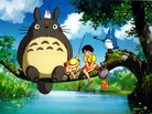 Hayao Miyazaki's film My Neighbor Totoro features the young sisters Mei and Satsuki, seen here sitting next to the whimsical and outsized Totoro. Hayao Miyazaki's film My Neighbor Totoro features the young sisters Mei and Satsuki, seen here sitting next to the whimsical and outsized Totoro.