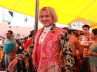 Pasión Kristal walks toward the ring in Magdalena Culhuacán, Mexico. Pasión Kristal walks toward the ring in Magdalena Culhuacán, Mexico.