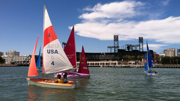 Members of the Bay Area Association of Disabled Sailors sail every weekend near San Francisco's Pier 40. The all-volunteer group serves people with a range of physical, developmental and mental disabilities. (Image credit: Emily Green for NPR)