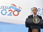 President Obama holds a press conference in St. Petersburg, Russia, on Friday on the sideline of the G-20 summit. President Obama holds a press conference in St. Petersburg, Russia, on Friday on the sideline of the G-20 summit.