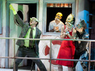 Who's That Masked Marge? Jennifer R. Morris (left), with Sam Breslin Wright, Gibson Frazier, Colleen Werthmann and Susannah Flood, in the third act of Mr. Burns: A Post-Electric Play, a Simpsons-inspired fantasia of loss and remembrance by Anne Washburn. Who's That Masked Marge? Jennifer R. Morris (left), with Sam Breslin Wright, Gibson Frazier, Colleen Werthmann and Susannah Flood, in the third act of Mr. Burns: A Post-Electric Play, a Simpsons-inspired fantasia of loss and remembrance by Anne Washburn.