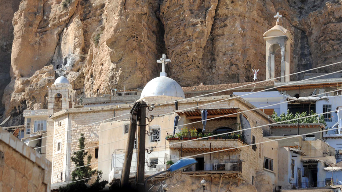 The Greek Orthodox monastery of Mar Takla in the Syrian Christian town of Maaloula is seen on Sept. 7. The town is now controlled by a rebel group with al-Qaida ties.