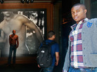 A model at the front entrance to the Abercrombie & Fitch flagship store in New York City. A model at the front entrance to the Abercrombie & Fitch flagship store in New York City.