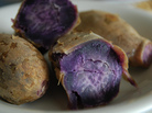 Food chemists say that pigments from the purple sweet potato are becoming a "natural" alternative to synthetic food dye. Food chemists say that pigments from the purple sweet potato are becoming a "natural" alternative to synthetic food dye.