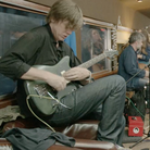 Sonic Youth's Thurston Moore (left) jams with drummer John Moloney, Ariel Pink and friends aboard the Station To Station train. Sonic Youth's Thurston Moore (left) jams with drummer John Moloney, Ariel Pink and friends aboard the Station To Station train.