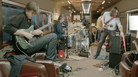 Sonic Youth's Thurston Moore (left) jams with drummer John Moloney, Ariel Pink and friends aboard the Station To Station train. Sonic Youth's Thurston Moore (left) jams with drummer John Moloney, Ariel Pink and friends aboard the Station To Station train.