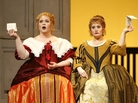 Pamela Armstrong (left) as Alice Ford and Heather Johnson as Meg Page in New York City Opera's production of Falstaff. The so called people's opera may have to cancel its upcoming season if fundraising falls short. Pamela Armstrong (left) as Alice Ford and Heather Johnson as Meg Page in New York City Opera's production of Falstaff. The so called people's opera may have to cancel its upcoming season if fundraising falls short.